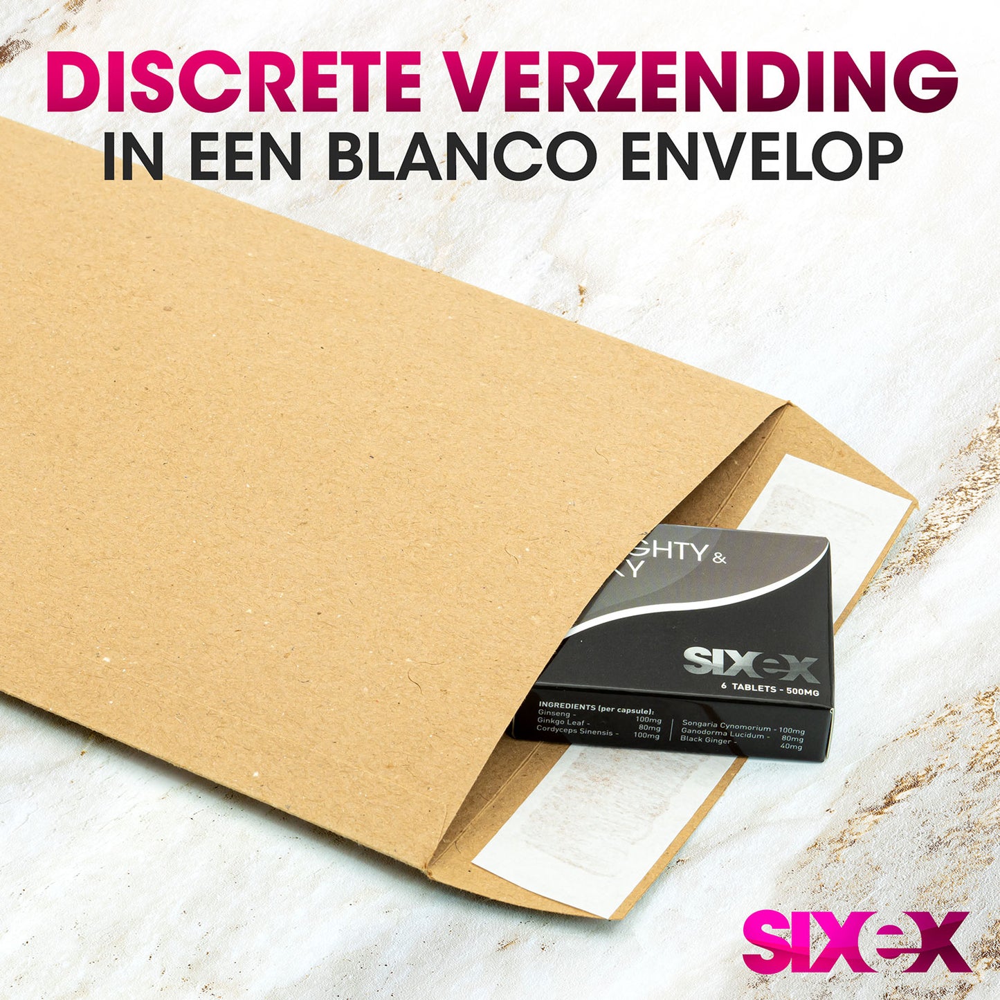 Sixex - Naughty & Kinky - 6 Stuks - Zwart