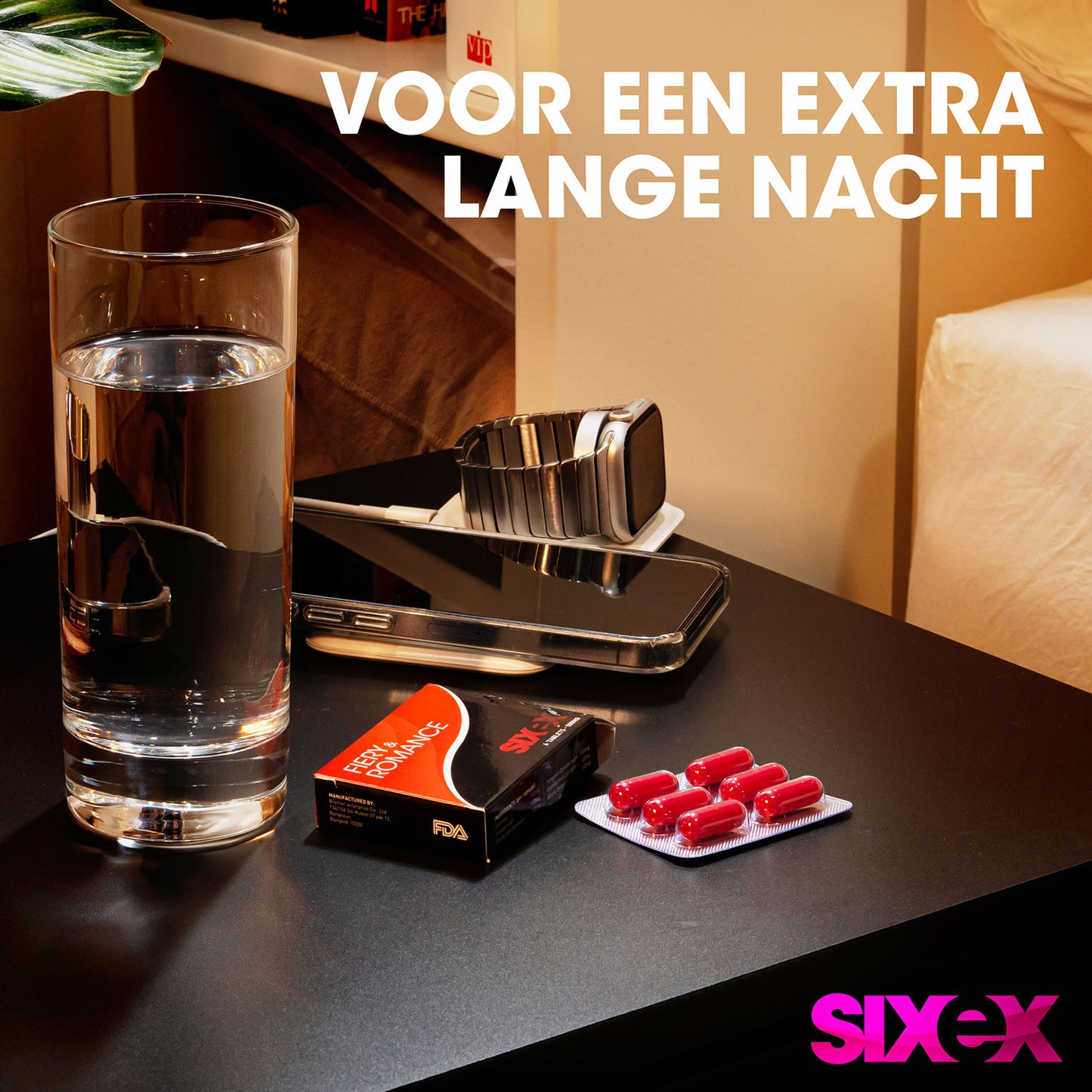 Sixex - Vurig &amp; Romantiek - 6 Stuks - Rood