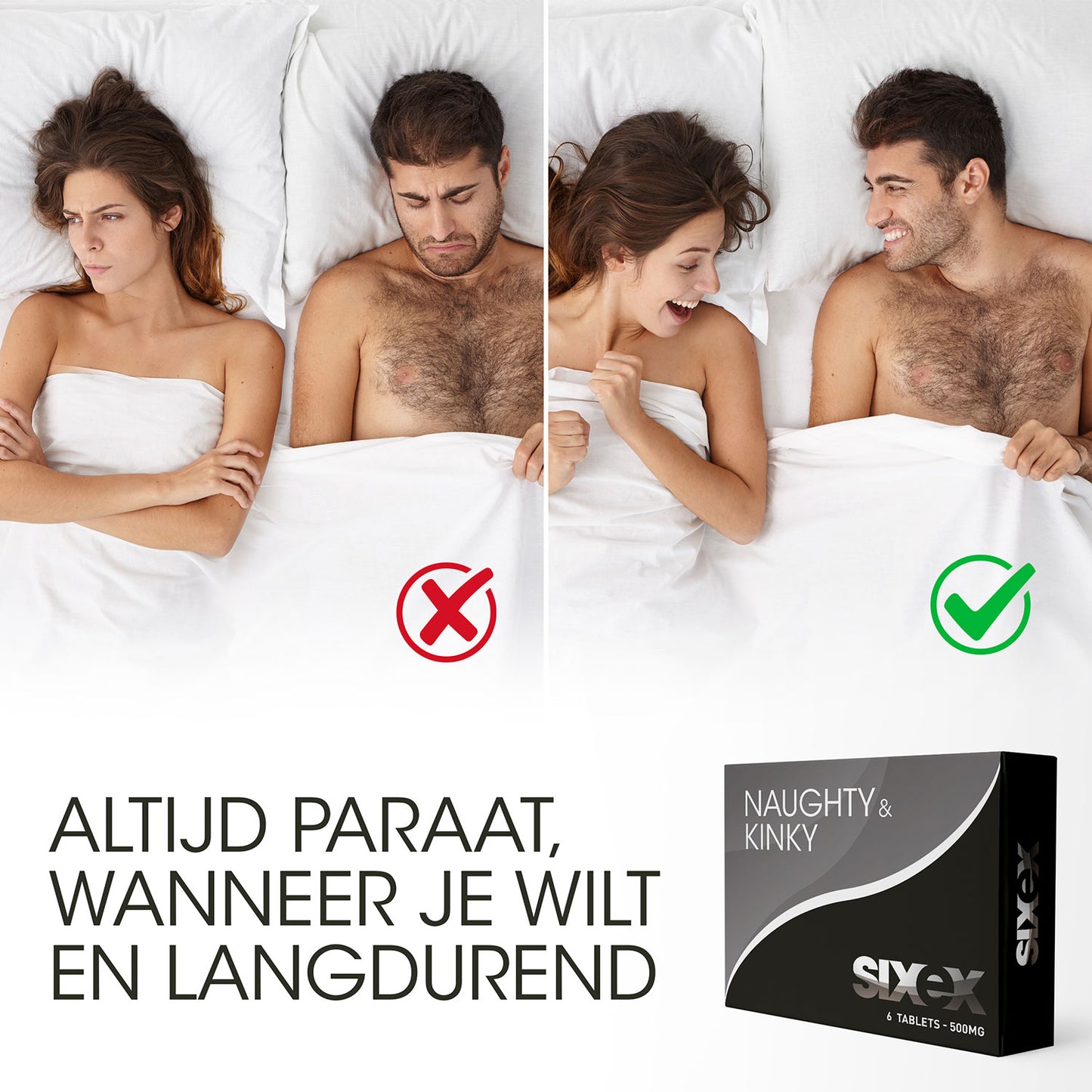 Sixex - Naughty &amp; Kinky - 6 Stuks - Zwart