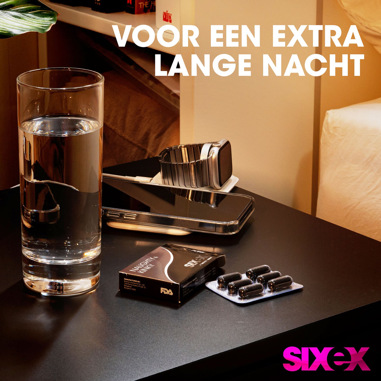 Sixex - Naughty &amp; Kinky - 6 Stuks - Zwart